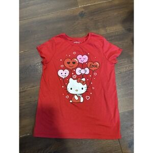 Hello Kitty Jumping Beans Shirt Top Short Sleeve Girls Red And Pink Size 10